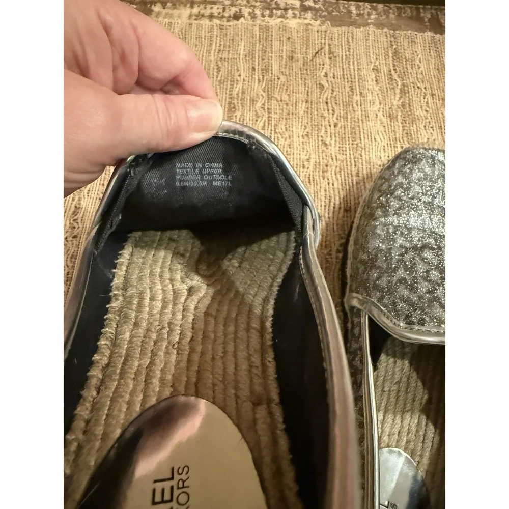 Michael Kors Hastings Signature Logo‎ Silver Metallic Espadrilles 9.5 158$